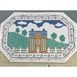 Fine Fashion Placemat Coaster Napkin Set Home Sweet Home Vintage 90's